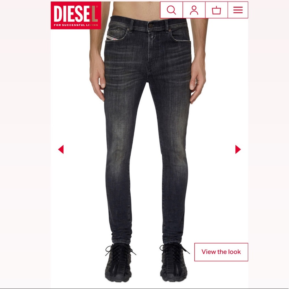 Diesel black Denim. 1983 D-Amny L.32 Trousers